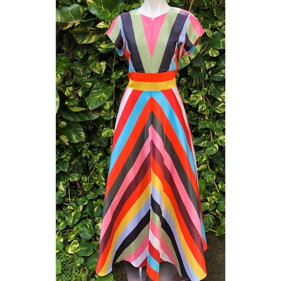 eshakti Dresses & Skirts - eShakti | Rainbow chevron stripe maxi dress